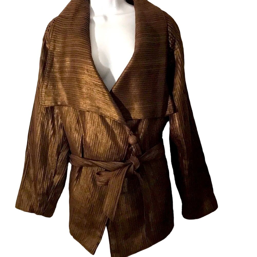 Chi Brown Leather Jacket. 1X